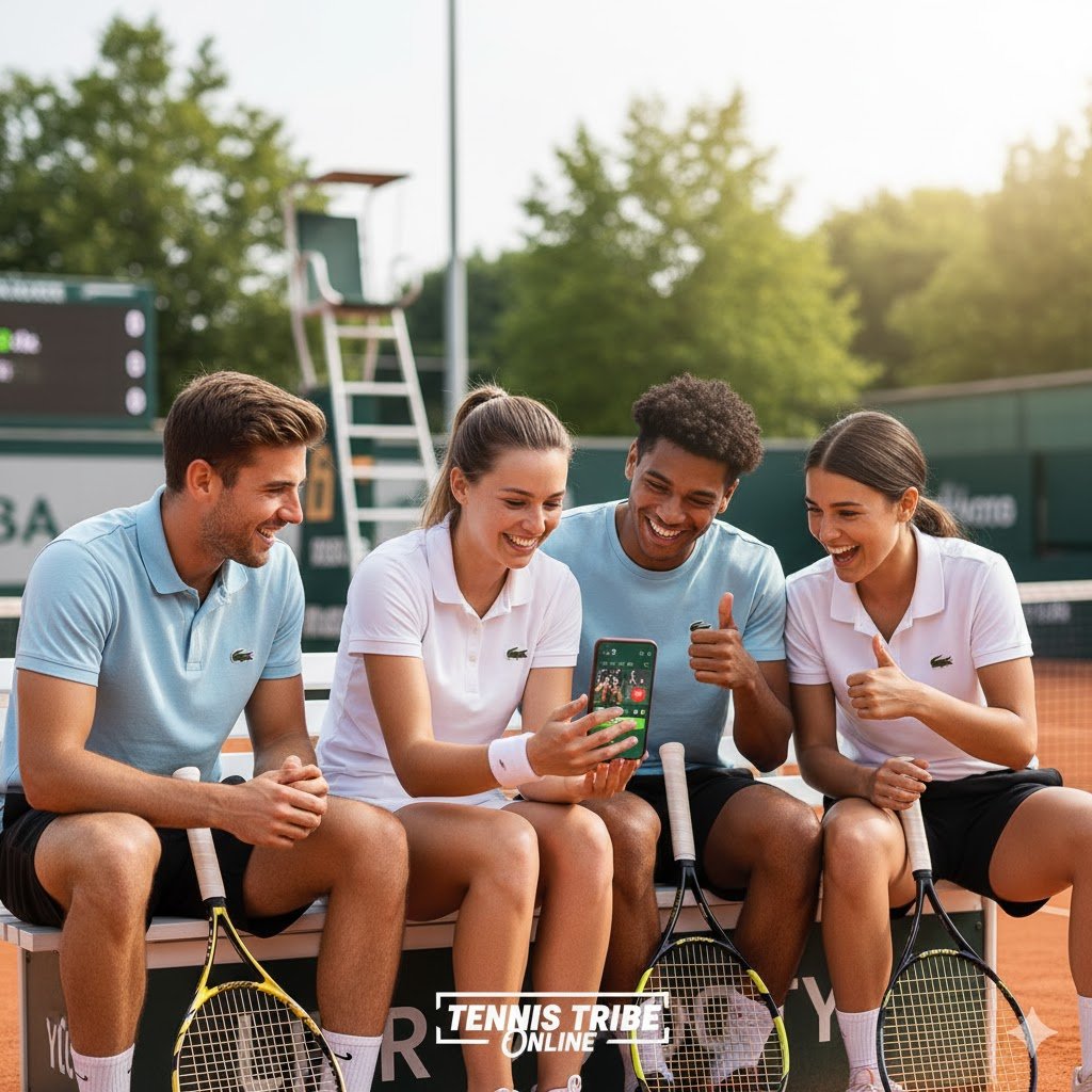 Tennis social community off court